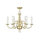 Livex Lighting 5006-02 Williamsburgh 6-Lights 360W Polished Brass Chandelier