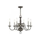 Livex Lighting 5006-76 Williamsburgh 6-Lights 360W Scandinavian Gray with Brushed Nickel Accents Chandelier