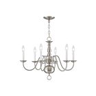 Livex Lighting 5006-91 Williamsburgh 6-Lights 360W Brushed Nickel Chandelier