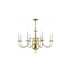 Livex Lighting 5007-02 Williamsburgh 8-Lights 480W Polished Brass Chandelier