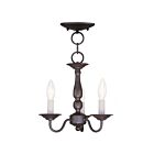 Livex Lighting 5009-07 Williamsburgh 3-Lights 180W Bronze Convertible Semi-Flush Mount or Pendant