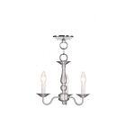 Livex Lighting 5009-91 Williamsburgh 3-Lights 180W Brushed Nickel Convertible Semi-Flush Mount or Pendant