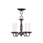 Livex Lighting 5011-07 Williamsburgh 5-Lights 300W Bronze Convertible Semi-Flush Mount or Pendant