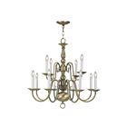 Livex Lighting 5012-01 Williamsburgh 12-Lights 720W Antique Brass Chandelier