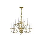 Livex Lighting 5012-02 Williamsburgh 12-Lights 720W Polished Brass Chandelier