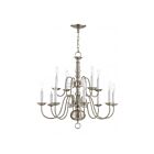 Livex Lighting 5012-91 Williamsburgh 12-Lights 720W Brushed Nickel Chandelier