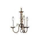 Livex Lighting 5013-01 Williamsburgh 3-Lights 180W Antique Brass Convertible Semi Flush Mount or Chandelier