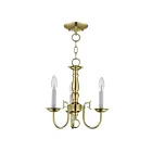 Livex Lighting 5013-02 Williamsburgh 3-Lights 180W Polished Brass Convertible Semi Flush Mount or Chandelier