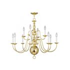 Livex Lighting 5014-02 Williamsburgh 12-Lights 720W Polished Brass Chandelier
