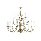 Livex Lighting 5015-01 Williamsburgh 22-Lights 880W Antique Brass Chandelier