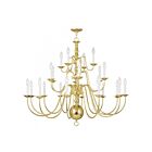 Livex Lighting 5015-02 Williamsburgh 22-Lights 880W Polished Brass Chandelier