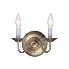 Livex Lighting Williamsburgh 5018-01 120W 2-Lights Antique Brass Wall Sconce