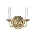 Livex Lighting Williamsburgh 5018-02 120W 2-Lights Polished Brass Wall Sconce