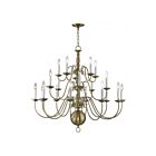 Livex Lighting 5019-01 Williamsburgh 20-Lights 800W Antique Brass Chandelier