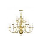 Livex Lighting 5019-02 Williamsburgh 20-Lights 800W Polished Brass Chandelier