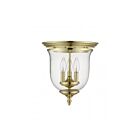 Livex Lighting Legacy 5021-02 3-Lights 120W Polished Brass Semi Flush Mount