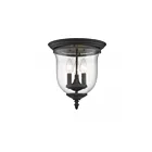 Livex Lighting Legacy 5021-04 3-Lights 120W Black Semi Flush Mount