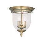 Livex Lighting Legacy 5024-01 3-Lights 120W Antique Brass Semi Flush Mount