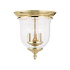 Livex Lighting Legacy 5024-02 3-Lights 120W Polished Brass Semi Flush Mount