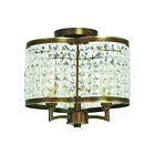 Livex Lighting Grammercy 50573-64 3-Lights 180W Hand Applied Palacial Bronze Semi Flush Mount