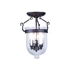 Livex Lighting Jefferson 5061-07 3-Lights 180W Bronze Semi Flush Mount