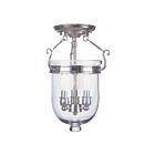 Livex Lighting Jefferson 5061-35 3-Lights 180W Polished Nickel Semi Flush Mount