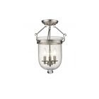 Livex Lighting Jefferson 5062-91 3-Lights 180W Brushed Nickel Semi Flush Mount