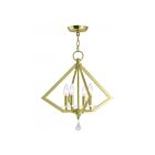 Livex Lighting 50664-02 Diamond 4-Lights 240W Polished Brass Chandelier