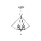 Livex Lighting 50664-91 Diamond 4-Lights 240W Brushed Nickel Chandelier