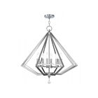 Livex Lighting 50668-91 Diamond 8-Lights 480W Brushed Nickel Chandelier