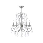 Livex Lighting 50765-91 Donatella 5-Lights 300W Brushed Nickel Chandelier