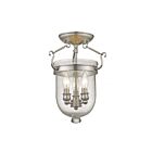 Livex Lighting Jefferson 5081-91 3-Lights 180W Brushed Nickel Semi Flush Mount