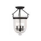 Livex Lighting Jefferson 5082-04 3-Lights 180W Black Semi Flush Mount