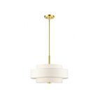 Livex Lighting 50874-12 Meridian 4-Lights 240W Satin Brass Chandelier