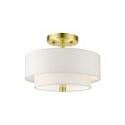 Livex Lighting Meridian 51042-12 2-Lights 80W Satin Brass Semi Flush Mount