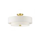 Livex Lighting Meridian 51045-12 4-Lights 240W Satin Brass Semi Flush Mount