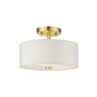 Livex Lighting Meridian 51052-12 2-Lights 80W Satin Brass Semi Flush Mount