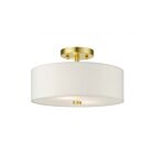 Livex Lighting Meridian 51053-12 2-Lights 120W Satin Brass Semi Flush Mount