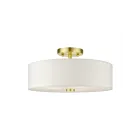 Livex Lighting Meridian 51054-12 3-Lights 180W Satin Brass Semi Flush Mount