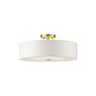 Livex Lighting Meridian 51055-12 4-Lights 240W Satin Brass Semi Flush Mount