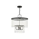 Livex Lighting 51064-04 Elizabeth 4-Lights 240W Black with Brushed Nickel Accents Pendant