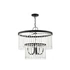 Livex Lighting 51065-04 Elizabeth 5-Lights 300W Black with Brushed Nickel Accents Pendant