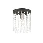 Livex Lighting Elizabeth 51066-04 1-Lights 60W Black with Brushed Nickel Accents Flush Mount