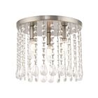 Livex Lighting Elizabeth 51067-91 3-Lights 180W Brushed Nickel Flush Mount
