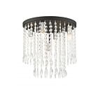 Livex Lighting Elizabeth 51068-04 5-Lights 300W Black with Brushed Nickel Accents Flush Mount
