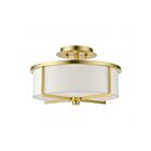 Livex Lighting Wesley 51073-12 2-Lights 120W Satin Brass Semi Flush Mount