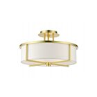 Livex Lighting Wesley 51074-12 3-Lights 180W Satin Brass Semi Flush Mount