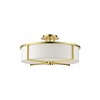 Livex Lighting Wesley 51075-12 4-Lights 240W Satin Brass Semi Flush Mount
