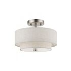Livex Lighting Meridian 51082-91 2-Lights 80W Brushed Nickel Semi Flush Mount
