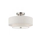 Livex Lighting Meridian 51083-91 2-Lights 120W Brushed Nickel Semi Flush Mount